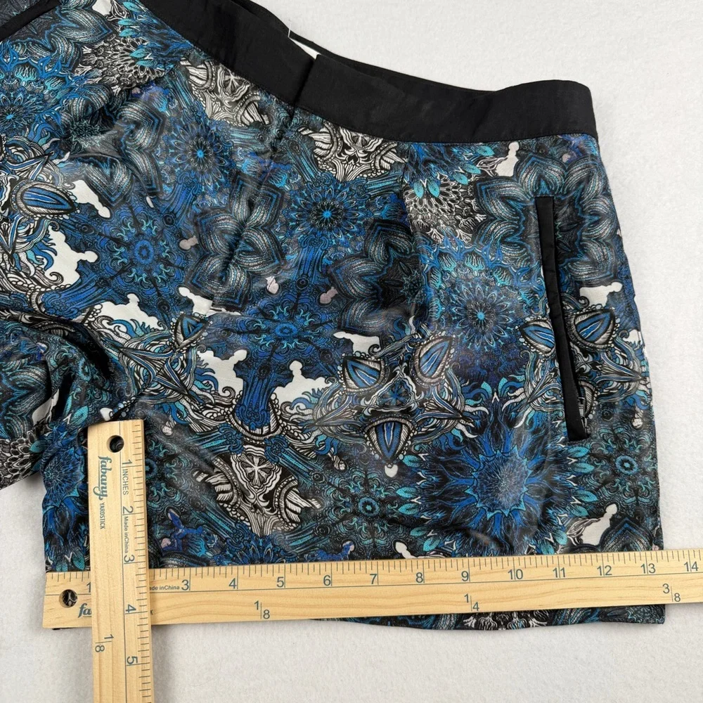 Helmut Lang‎ Women's Mandala Wet Print Shorts Blue Black Sz 2